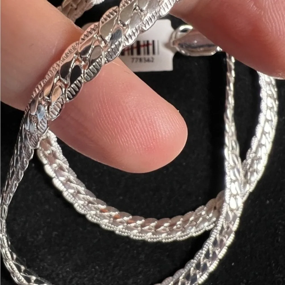 18k white gold over Titanium 26” chain 5mm heavy plating